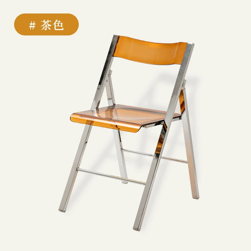 Klappbarer Esszimmerstuhl aus Acryl mit transparenter Rückenlehne, Hocker im Ins Popularins-Stil, einfacher nordischer Freizeitstuhl 
