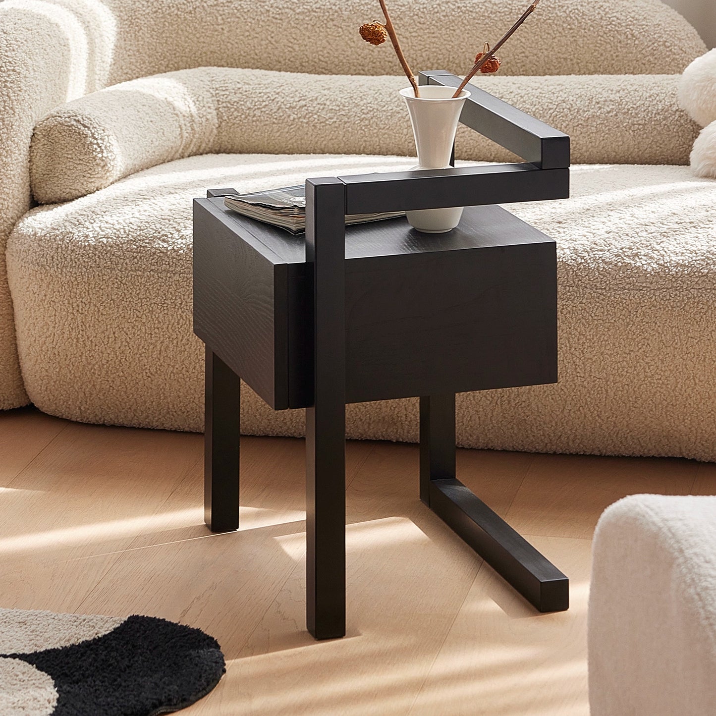 Massivholz mittelalterlichen Nachttisch einfache kreative Designer Sofa Seite Schrank Haushalt Ins Popularstorage Rand 