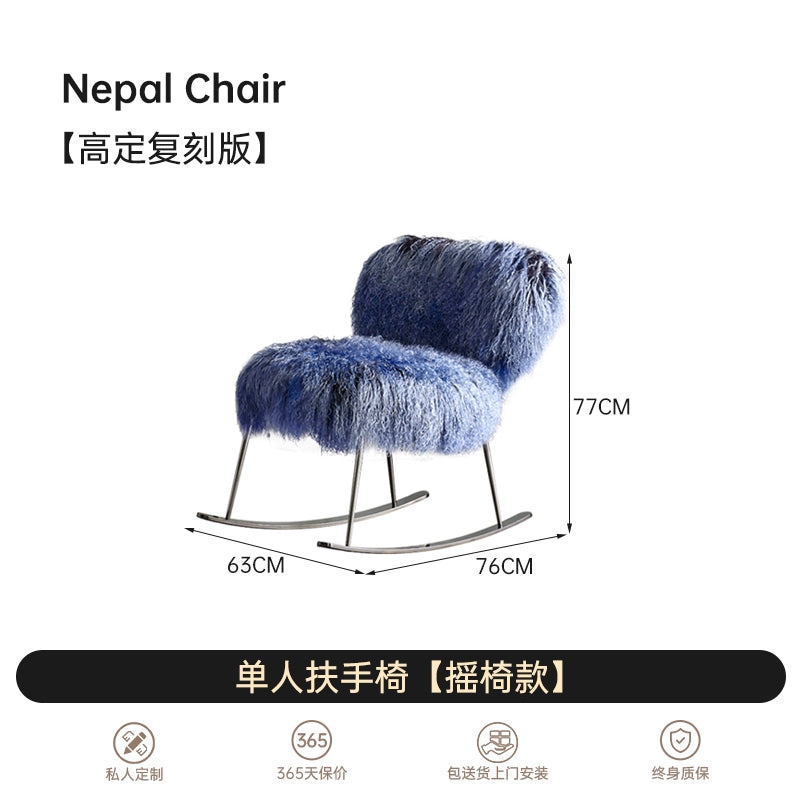 Italian Light Luxury Single Sofa Baxter Nepal Designer Chair Ins Popular High-end Wool Armchair