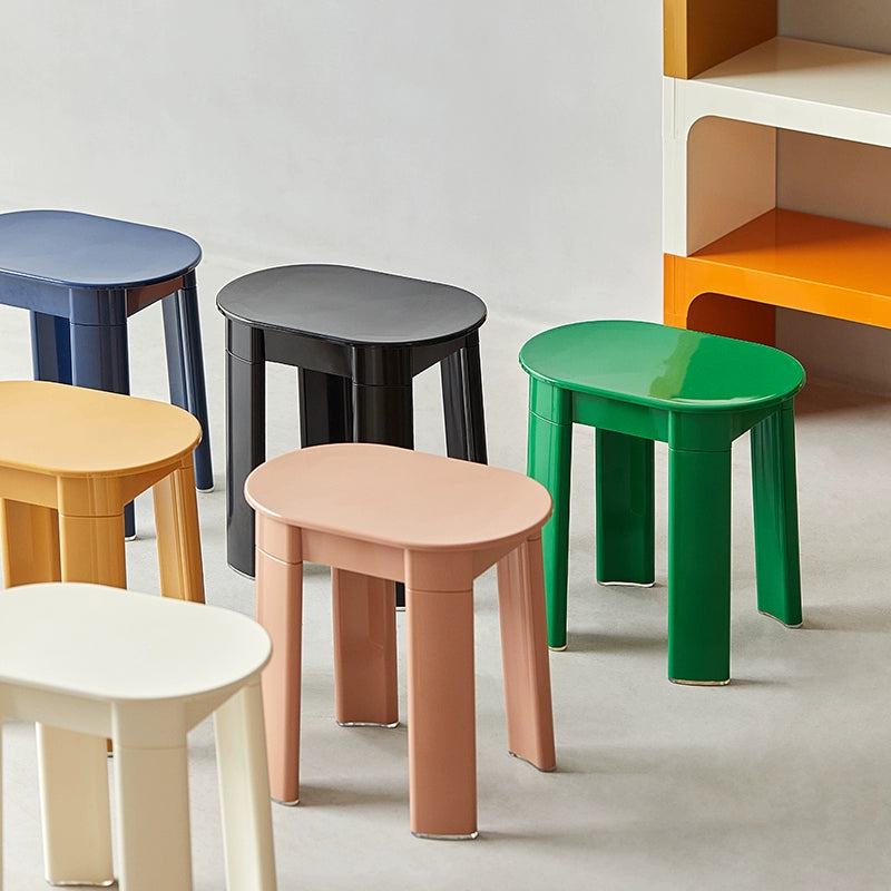 Mittelalterlicher niedriger Hocker, kleiner Plastikhocker für die Wohnung, verdickter Ins Popularround-Hocker, einfacher Ankleidehocker 