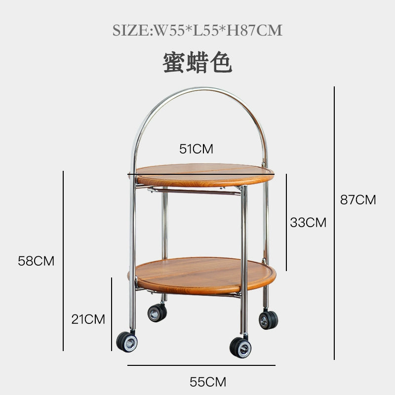 Klappbarer Couchtisch, beweglicher mittelalterlicher Sofa-Seitentisch, paar Massivholzwagen, kleine Wohnung, Nachttisch-Rack 