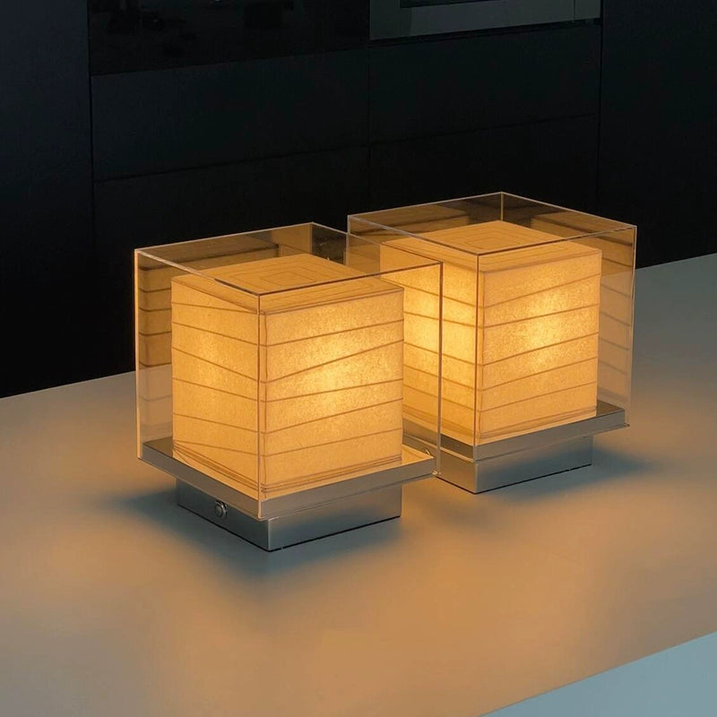 Mittelalterliche Nachttischlampe Designer Square Reispapier Schreibtischlampe Schlafzimmer Hotel Modell Zimmer Umgebungslicht Kreativ