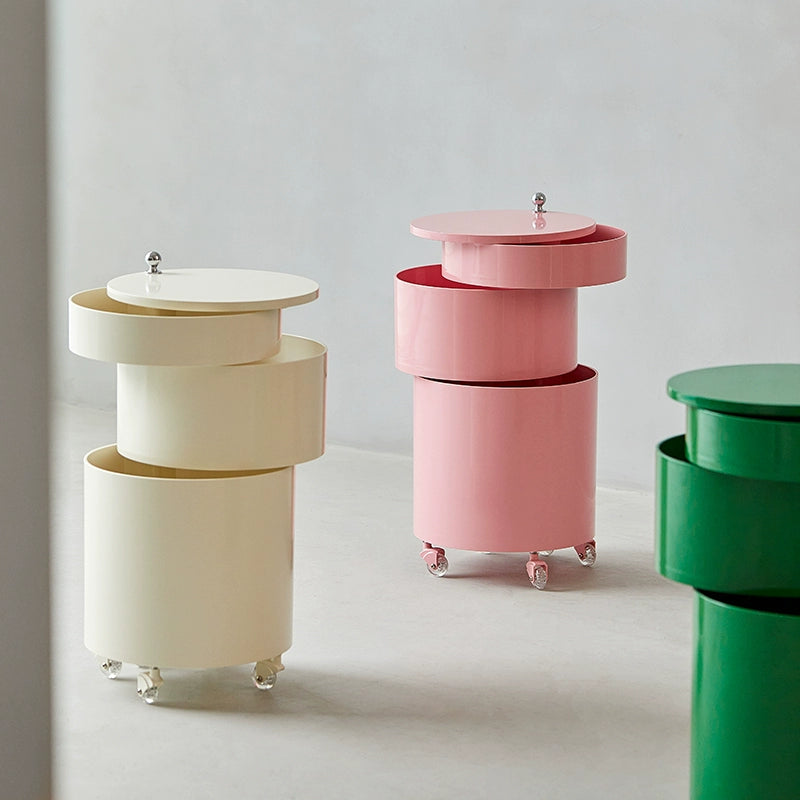 Drehbarer Lagerschrank Beistelltisch Beweglicher Nachttisch Dänischer Designer-Ess-Beistellschrank Mehrschichtiger Spind 