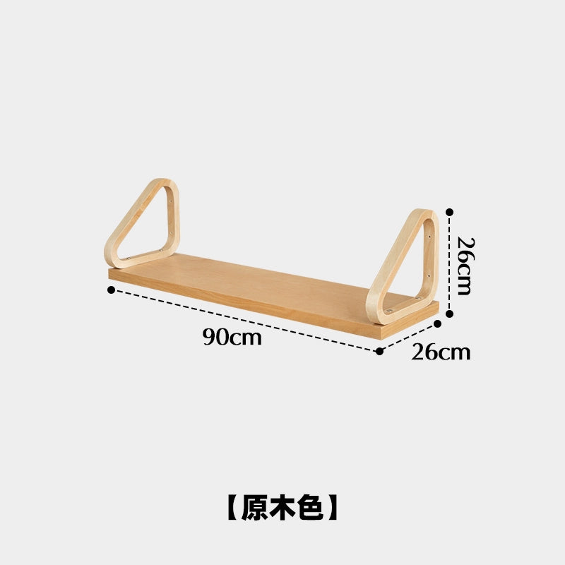 Wall Shelf Medieval Ins Simple Wall Hanging One-word Board Bookshelf Log Wind Display Rack