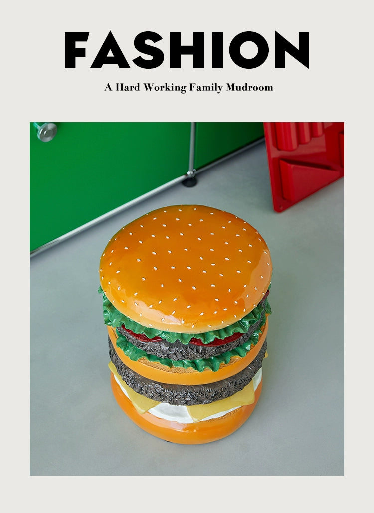 Kreativer Hocker, Burger, Mais, Schuhwechselhocker, Ins Wind, Dollar, Retro, Nigo, dekoratives Ornament im gleichen Stil 