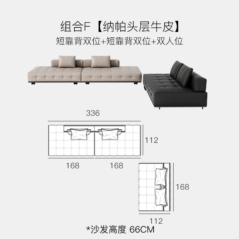 Home Furnishing Italian Minimalist Lawrence First Floor Cowhide Sofa Villa Large Flat Floor Large Apartment Designer Combination