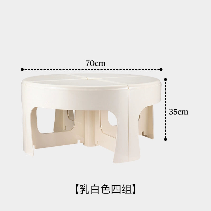 Spleißkombination Couchtisch kleine Wohnung Beistelltisch einfacher Multifunktions-Kleintisch Schlafzimmer auf dem Boden sitzend Creme Wind 