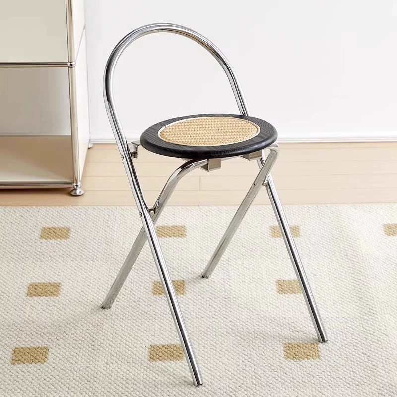 Rattan klapp esszimmer stuhl haushalt balkon lässig massivholz hocker kleine wohnung ins stil retro stuhl 