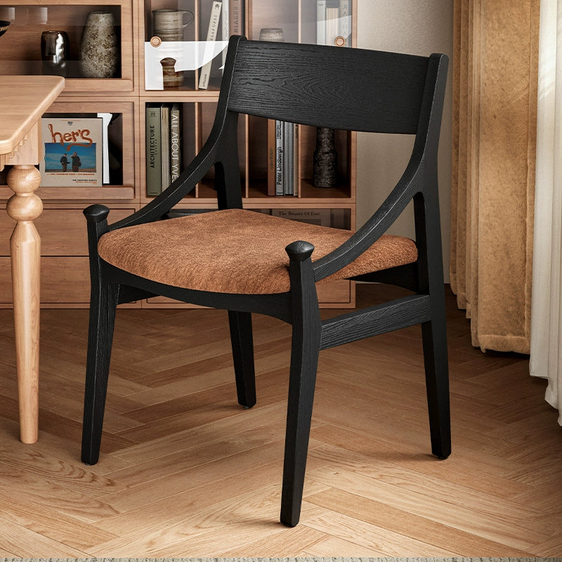 Retro Massivholz Esszimmerstuhl Französischer einfacher Stuhl mit Rückenlehne für Zuhause, leichter Luxus, High-End-Design, weicher Stuhl 