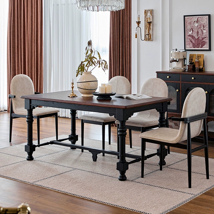 Mittelalterlicher Esstisch aus Massivholz, französischer rechteckiger Retro-Tisch, neuer chinesischer Esstisch, leichter Luxus im Haushalt, High-End 