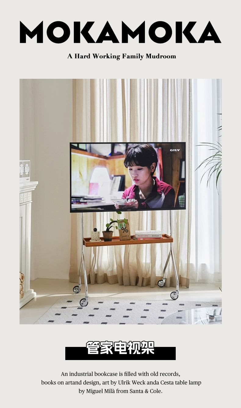 Abnehmbares TV-Regal Nordic Retro TV-Halterung Konferenzraum Boden-Decken-Halterung 