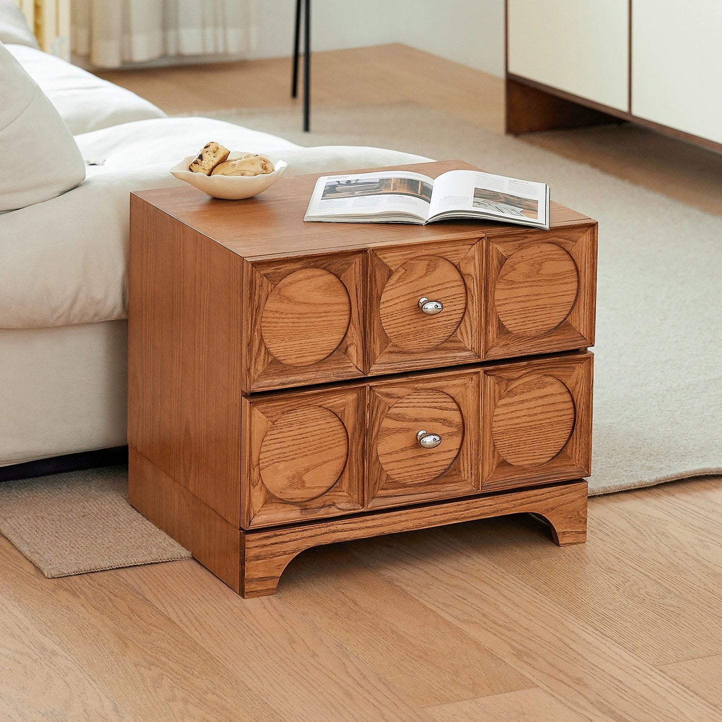 Massivholz Nachttisch Französisch Retro Designer Lagerung Seite Schrank Design Sinn Schlafzimmer Kleine Schrank Gegen Die Wand 