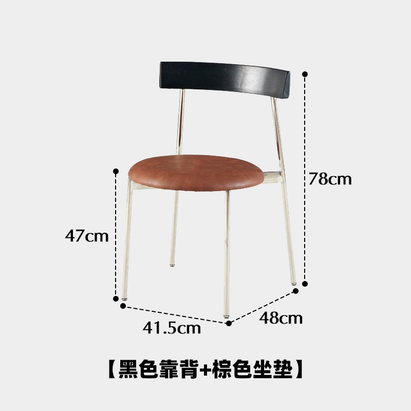 Mokka-Stuhl, nordischer Retro-Esszimmerstuhl, leichter Luxus, minimalistischer Rückenlehnenstuhl, stapelbarer Schreibtischstuhl für Zuhause 