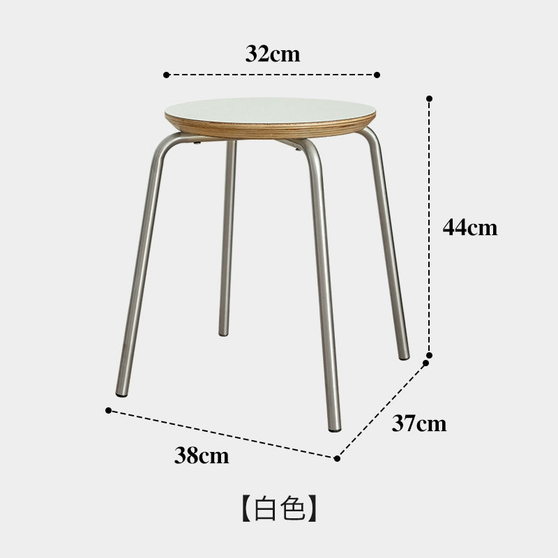 Mittelalterlicher Hocker Massivholz Esszimmerstuhl Haushaltsverdickte kleine Bank einfacher runder Hocker stapelbar Bauhaus-Stil 