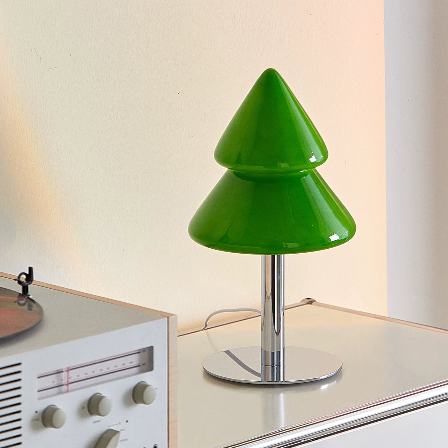 Weihnachtsbaum Tischlampe Dekorative Glas Nachttischlampe Schlafzimmer Mittelalterliches Umgebungslicht Ins PopularIns Wind Nordic 