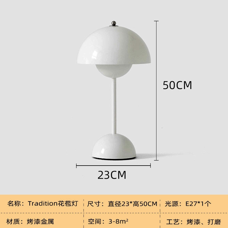 Dänische dekorative Tischlampe Nordic einfache Retro Ins Beliebte Nachttischlampe Ins mittelalterliche Knospen-Umgebungslampe 