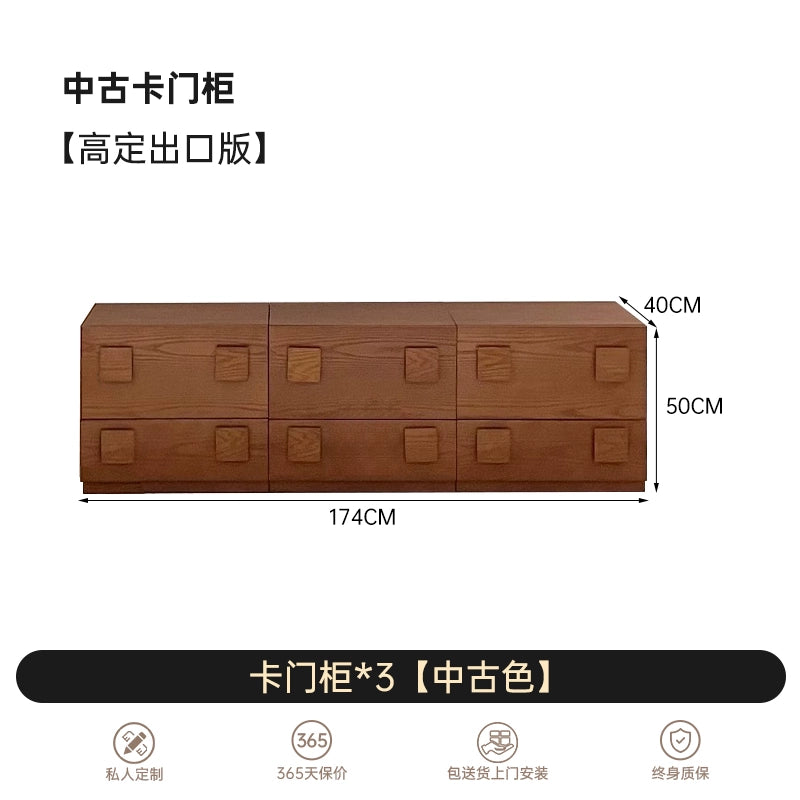 Medieval Carmen Cabinet Multifunctional Combination TV Cabinet Bucket Cabinet Side Cabinet Storage Cabinet Drawer Cabinet Solid Wood Simple Cabinet