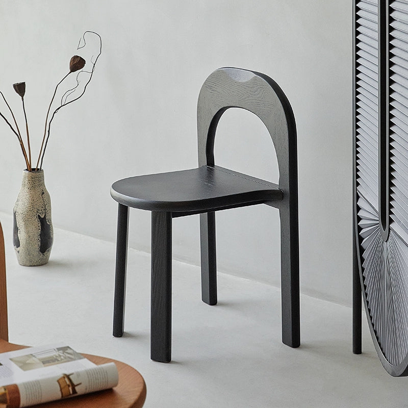 Solid Wood Dining Chair Home Medieval Backrest Stool Wabi Wind Chair Vintage Designer Minimalist