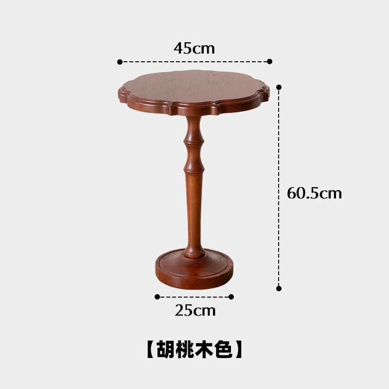 Französischer Retro-Beistelltisch, Couchtisch aus Massivholz, leichter Luxus, High Sense, Ins Popular, kleiner runder Tisch, Ecktisch für Zuhause, Sofa 