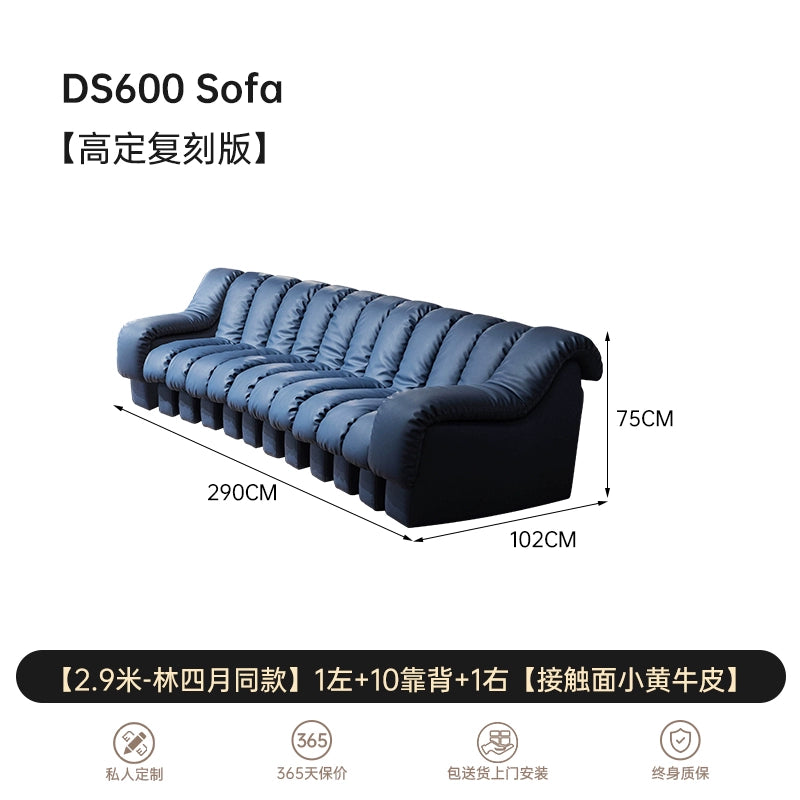 Italian Light Luxury Leather Snake Sofa DS600 Curved Sofa Villa Large Flat Layer Designer Module Combination