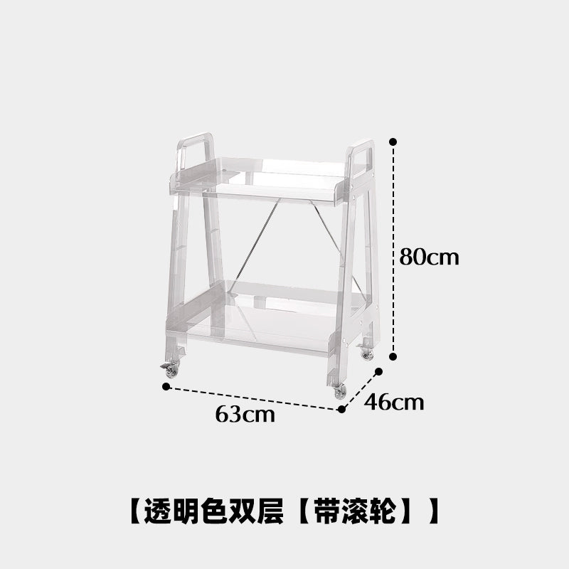 Mehrschichtiger Aufbewahrungsrand, Eckablage, herausnehmbarer Aufbewahrungskorb, nordischer Stil, Ins Popularins, transparenter Trolley 