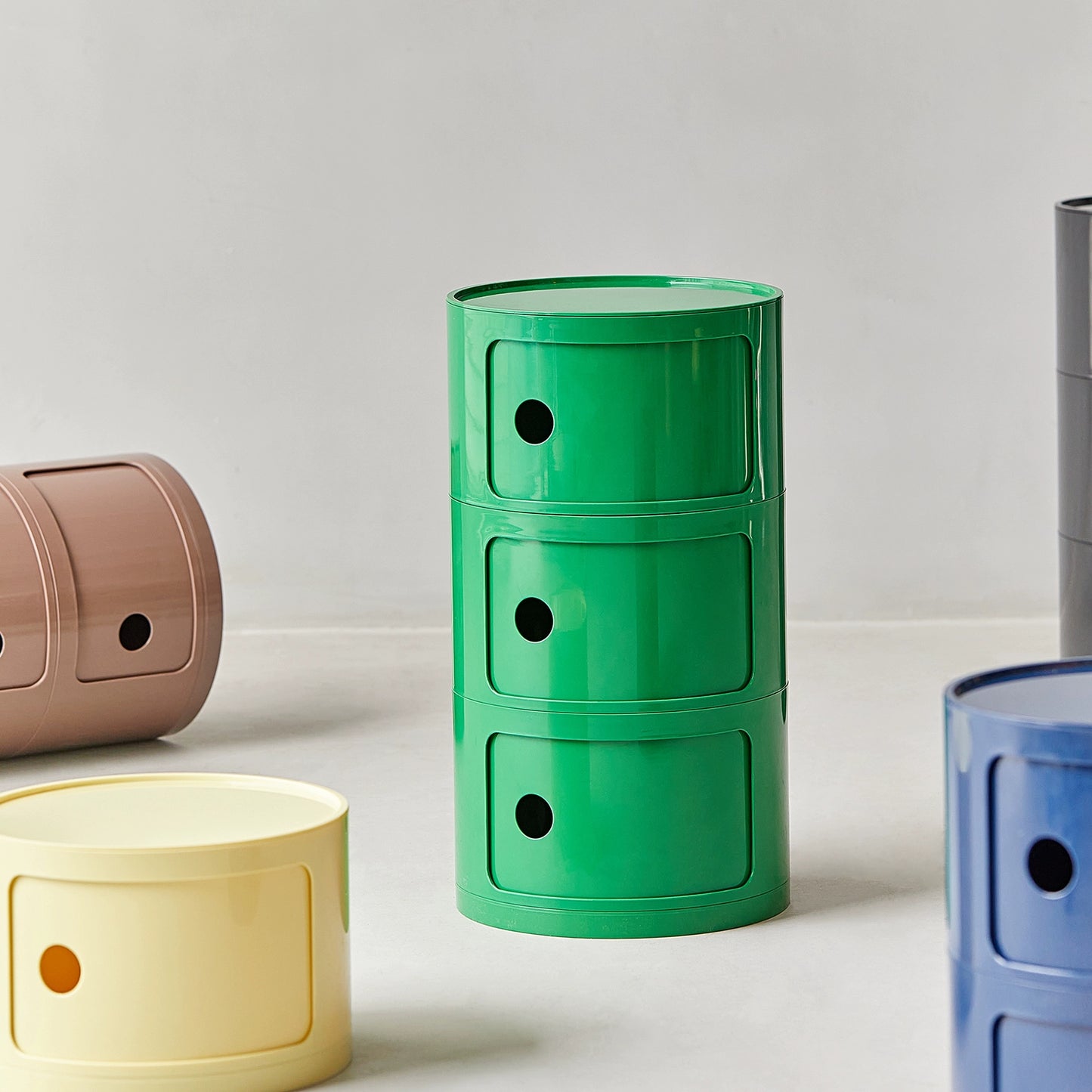 Nachttisch im nordischen Stil Kinderzimmer Kleiner runder Spind Haushaltswohnzimmer Umweltfreundlicher Kunststoffschrank Nachttisch 