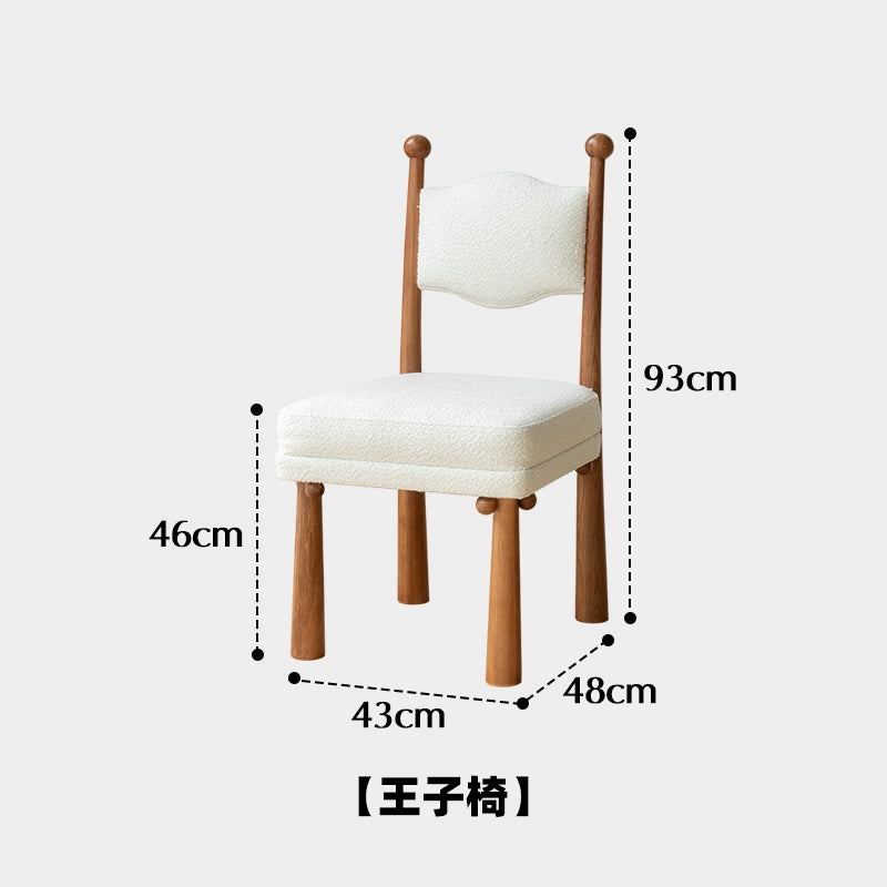 Kreative lamm wolle esszimmer stuhl haushalt massivholz dressing stuhl creme stil Ins Popularchair zurück freizeit stuhl 