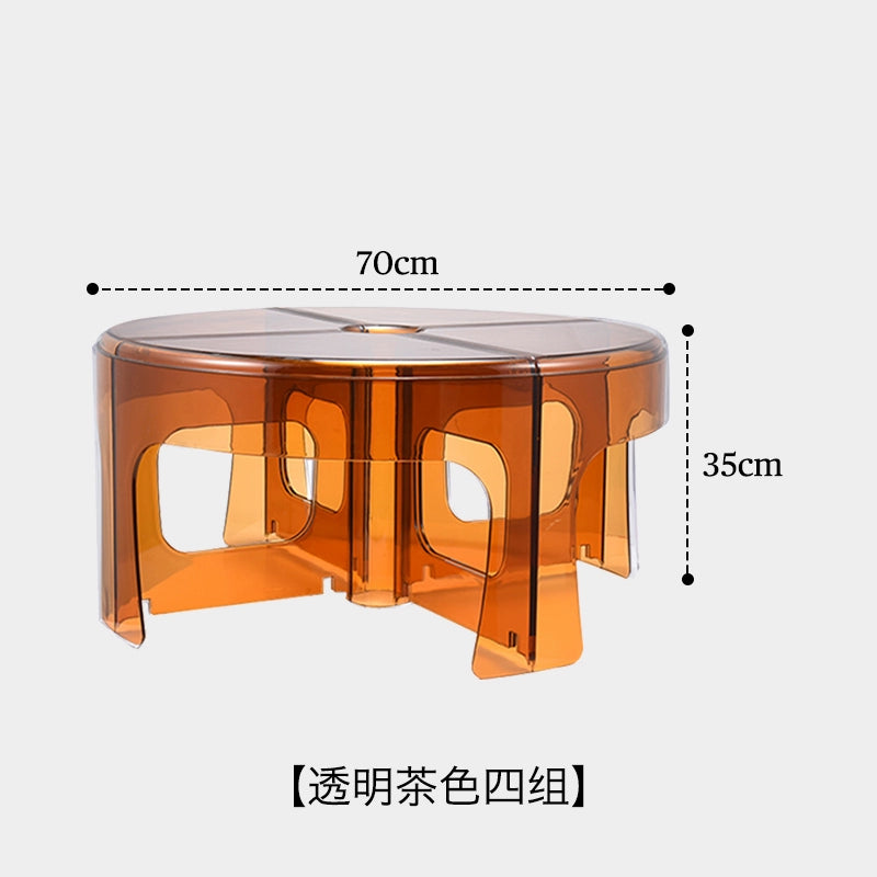 Spleißkombination Couchtisch kleine Wohnung Beistelltisch einfacher Multifunktions-Kleintisch Schlafzimmer auf dem Boden sitzend Creme Wind 