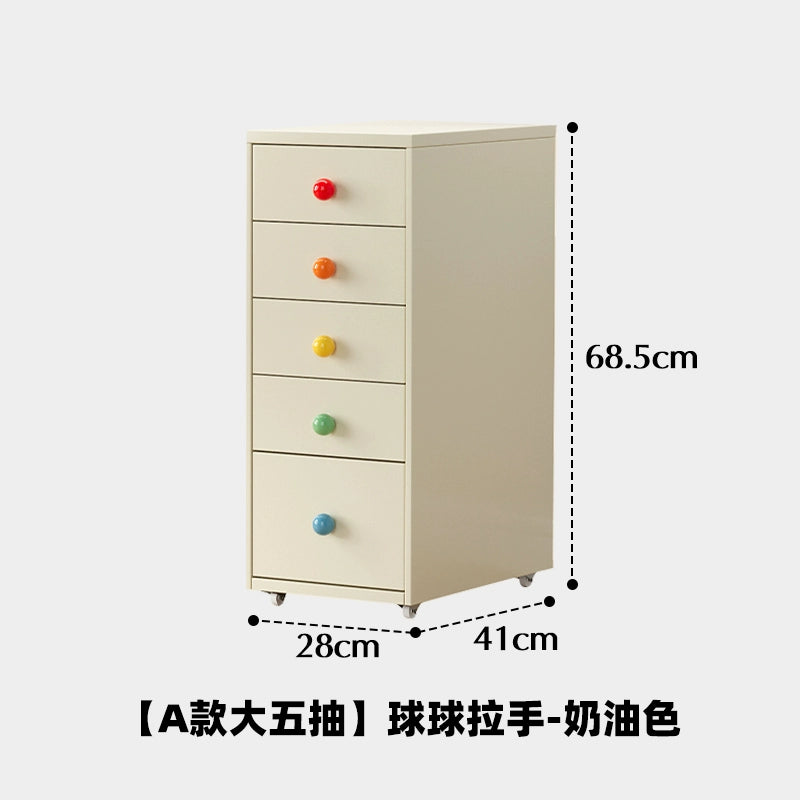 Mobiler Lagerschrank Cremefarbener Wind einfacher Truhenschrank aus Schmiedeeisen Home Schlafzimmer Nachttisch Dopamin kreativ 