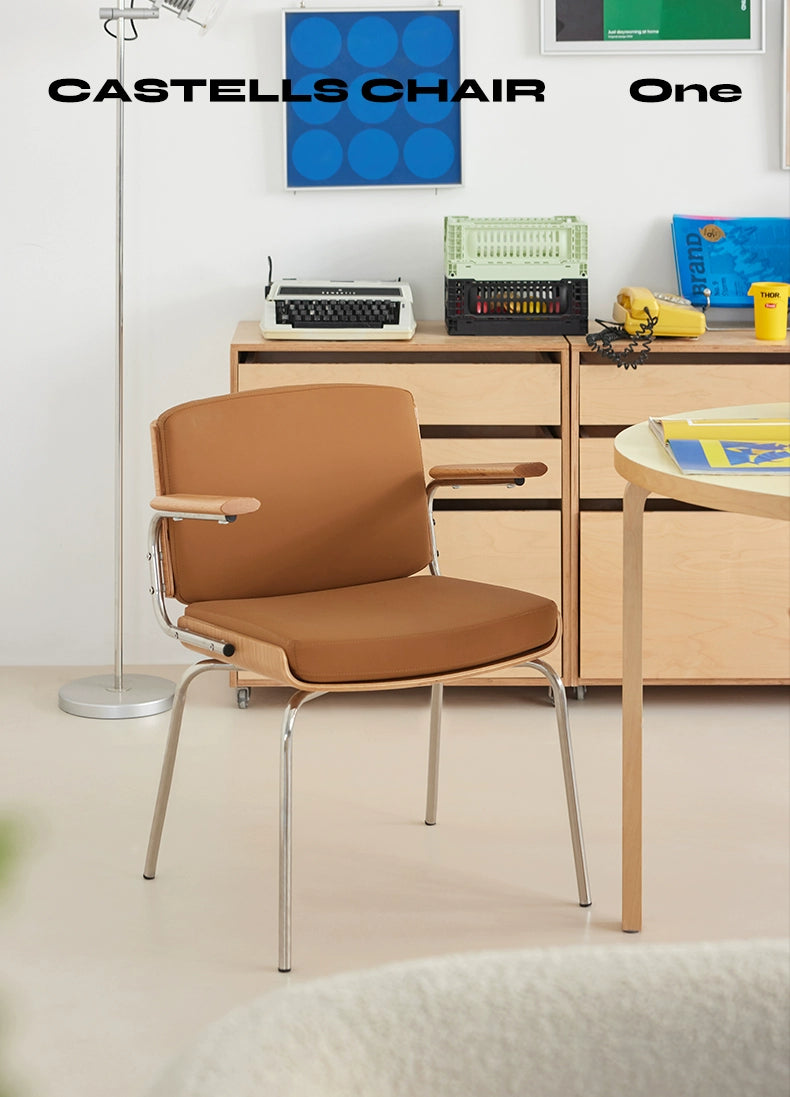 Nordic Retro Esszimmerstuhl Licht Luxus Premium Einzel Freizeitstuhl Internet Celebrity Armlehne Stuhl Rückenlehne Home 