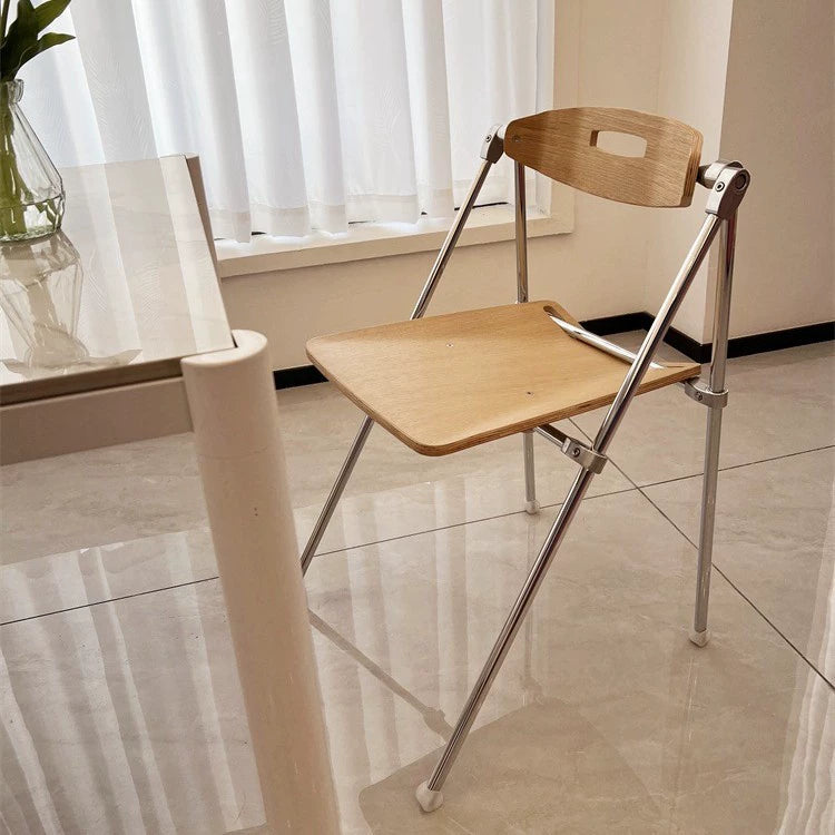 Klappbarer Esszimmerstuhl, mittelalterlicher, einfacher Stuhl aus Massivholz, leichter, luxuriöser High-End-Café-Freizeitstuhl, Kreativität 