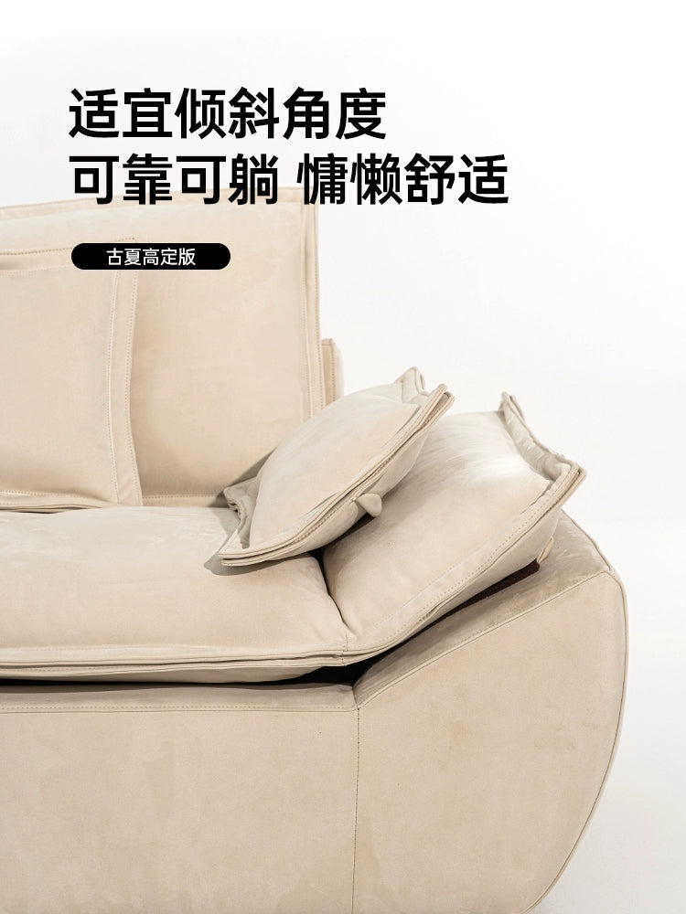 Sailing Sofa French Cream Size Apartment Living Room Straight Row Three People Cat Scratching Cloth Large Sitting Deep Fabric Sofa