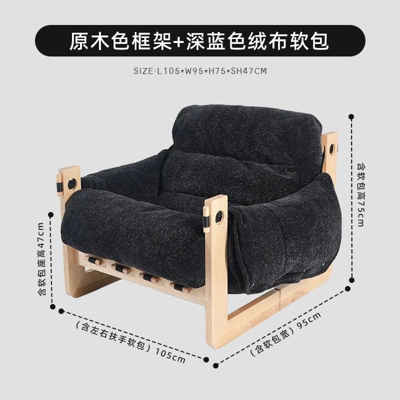 Einzelsofastuhl High-End-Freizeitliege Wohnzimmer Home Mittelalterlicher Designer Lazy Single Chair 