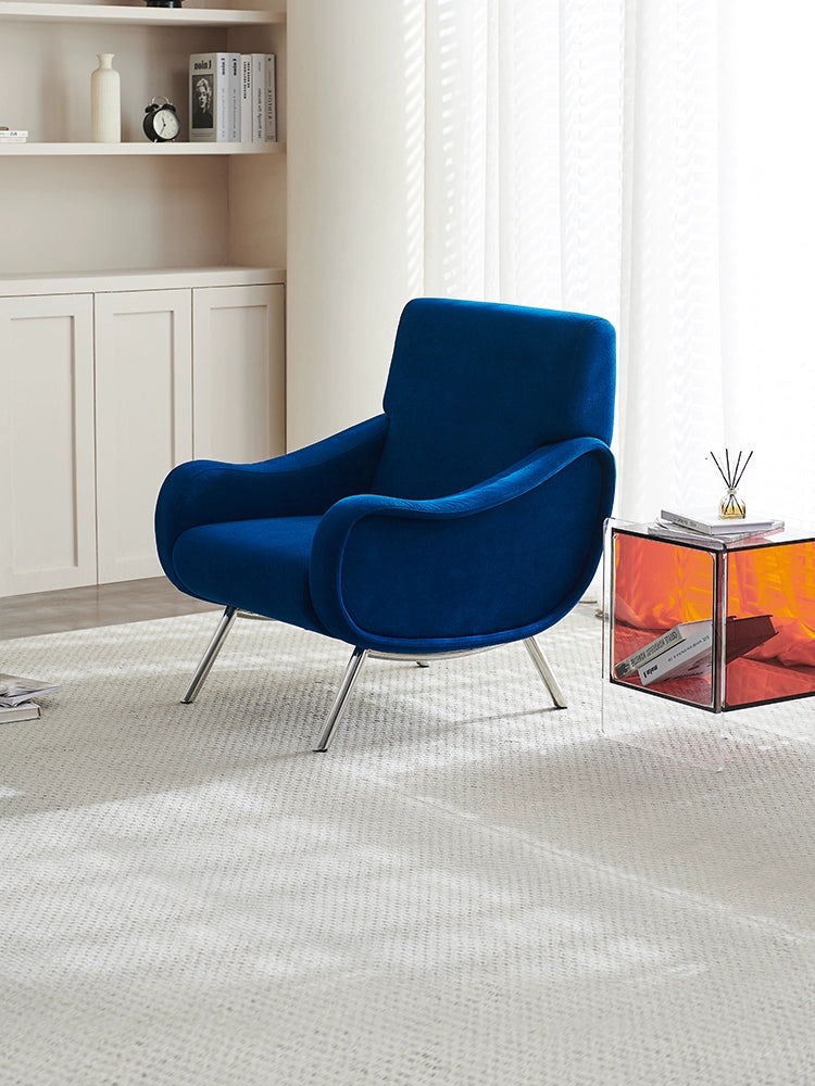 Lady Chair Armrest Back Chair Modern Designer Fabric Sofa Chair Living Room Balcony Light Luxury Negotiation Single Chair