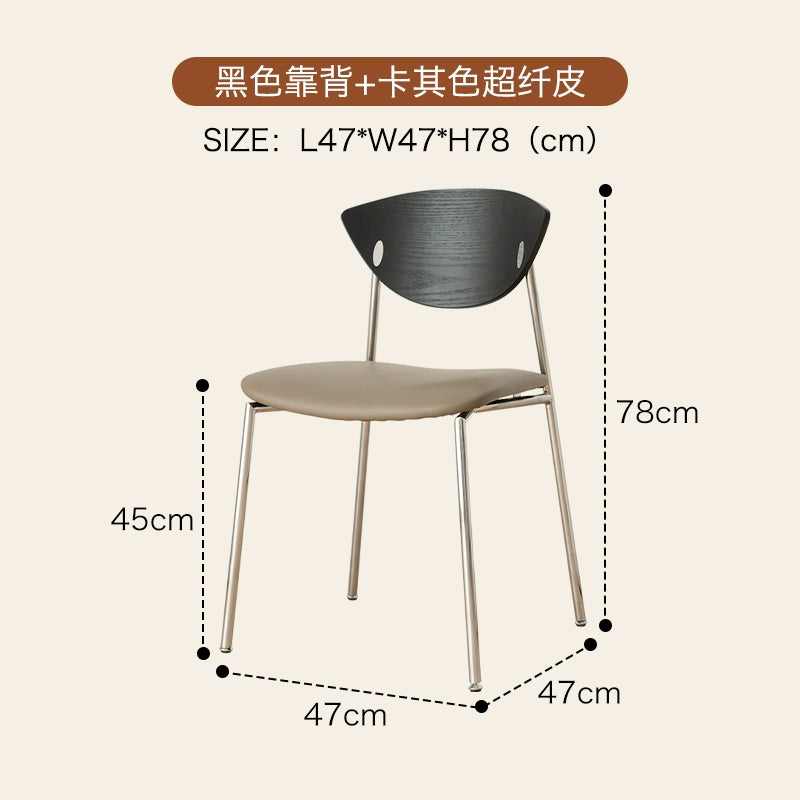 Vogelstuhl Nordischer mittelalterlicher Esszimmerstuhl einfacher Café-Stuhl aus Massivholz mit Rückenlehne kleiner Schreibtischstuhl für Wohnungen 