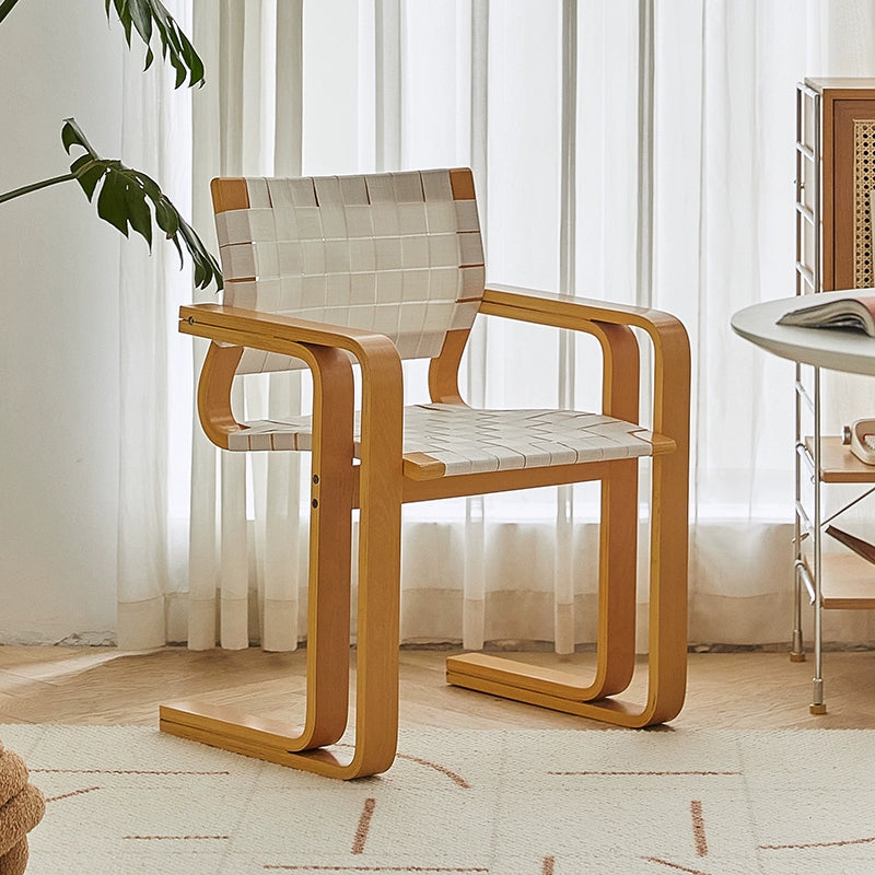 Mittelalterlicher Stuhl aus gewebtem Massivholz Ins Popularins Stil Designer Esszimmerstuhl einfacher High-Sense-Computerstuhl 