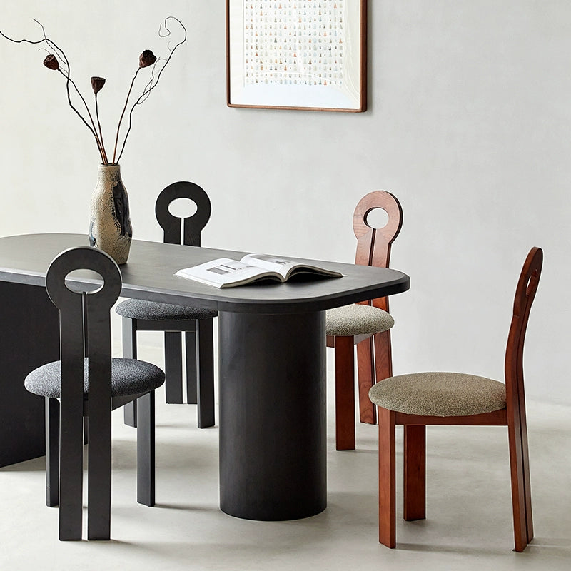 Designer Esszimmerstuhl Massivholz Mittelalter Hocker Rückenlehne Ins Kreativer Schlüsselstuhl Wabi Sabi Wind Tisch und Stuhl 