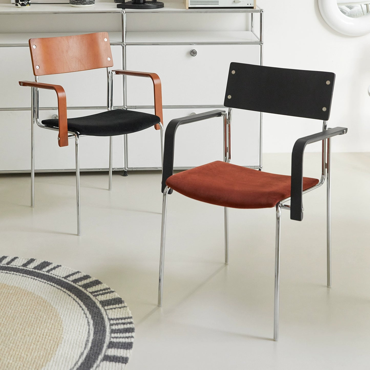 Leichter Luxus High-End-Esszimmerstuhl Mittelalterlicher Designerstuhl Nordischer Bauhaus-Freizeit-Rückenstuhl 