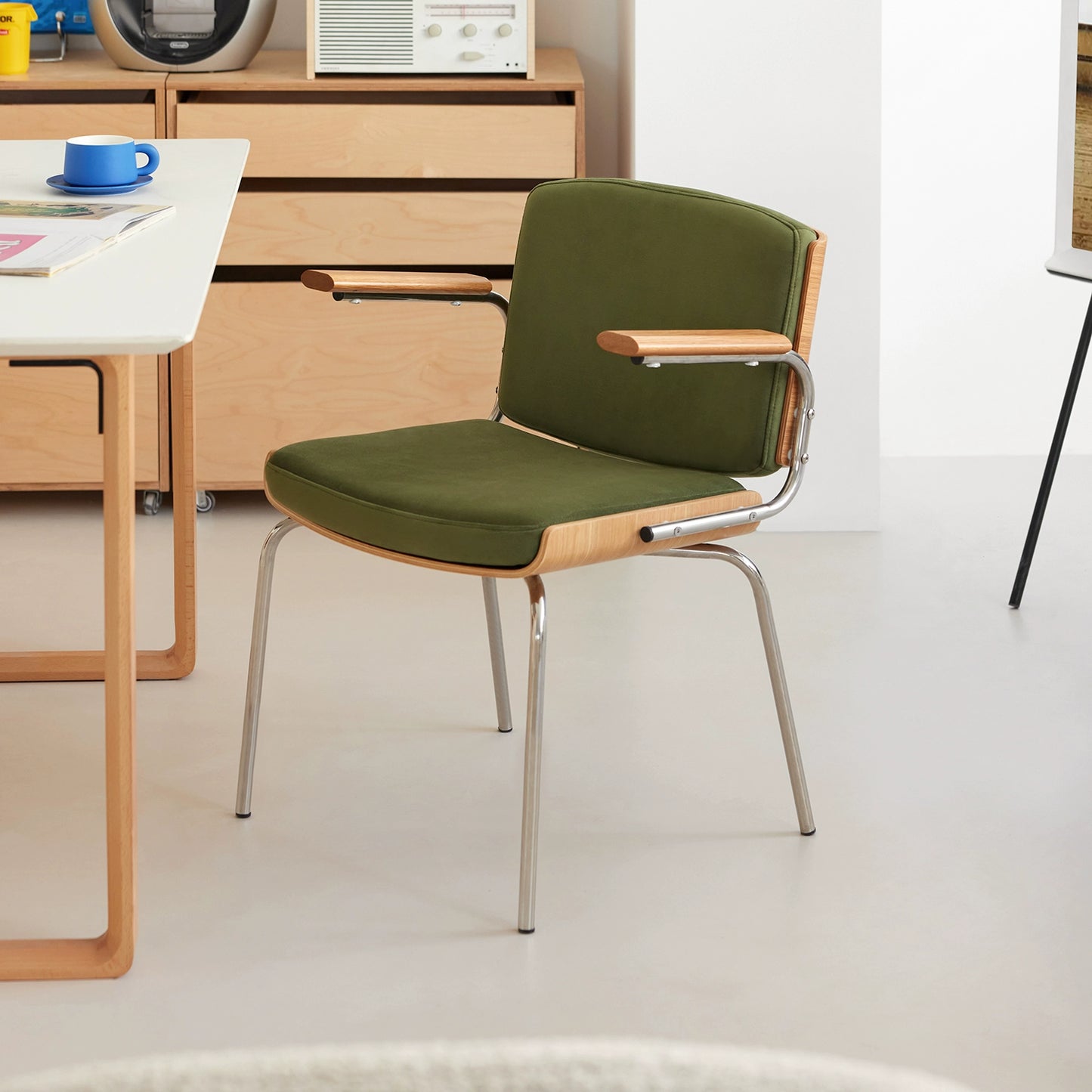 Nordic Retro Esszimmerstuhl Licht Luxus Premium Einzel Freizeitstuhl Internet Celebrity Armlehne Stuhl Rückenlehne Home 