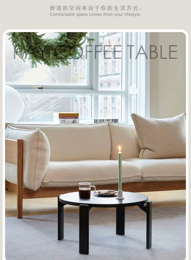 Massivholz Couchtisch Wohnzimmer Haushalt kleine Wohnung Teetisch minimalistischen Log Stil kreativer niedriger Tisch Wabi Sandy Wind 