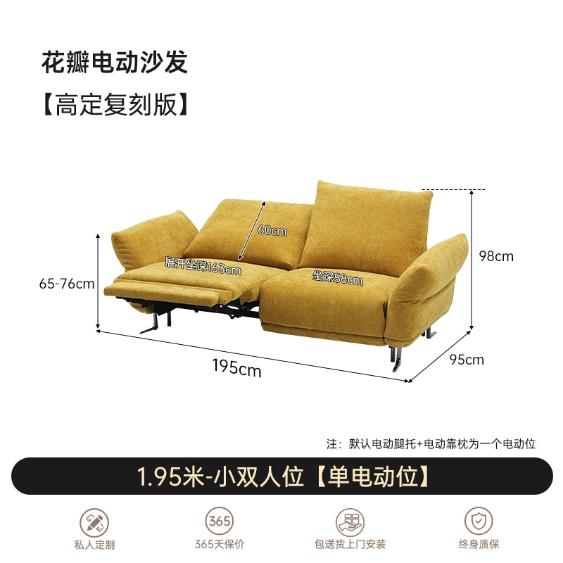 Electric Petal Sofa Minimalist Light Luxury Large and Small Apartment Living Room Straight Row Chenille Fabric First Class Functional Sofa