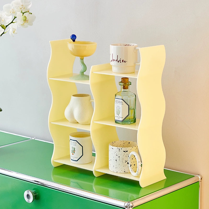 Desktop-Aufbewahrungsregal in transparentem Acrylregal minimalistisches leichtes Luxus-Kosmetik-Präsentationsregal 