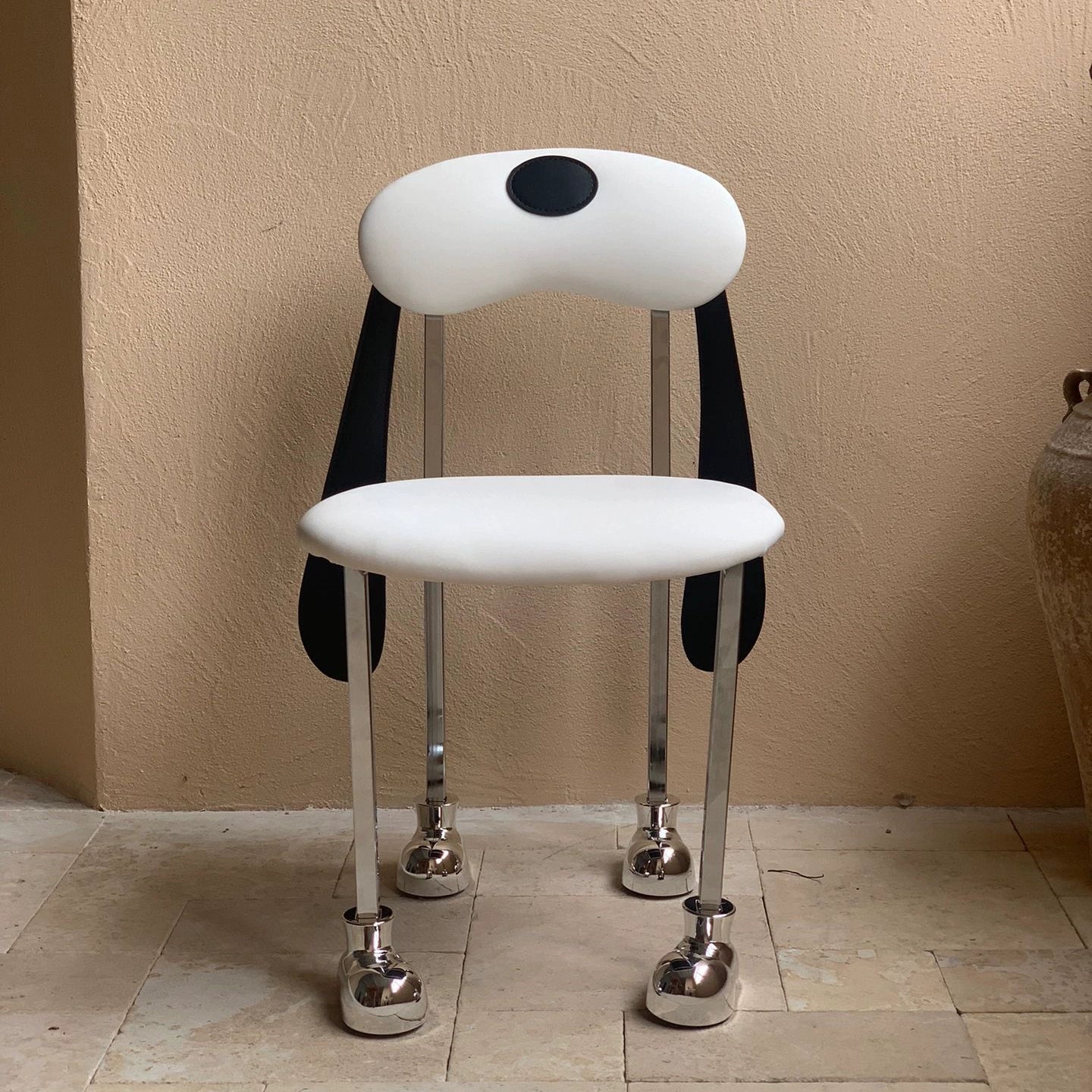 Hundestuhl mittelalterlicher cremefarbener Esszimmerstuhl Designer kreative Einfachheit Persönlichkeit Ins Popularmakeup Stuhl nach Hause 