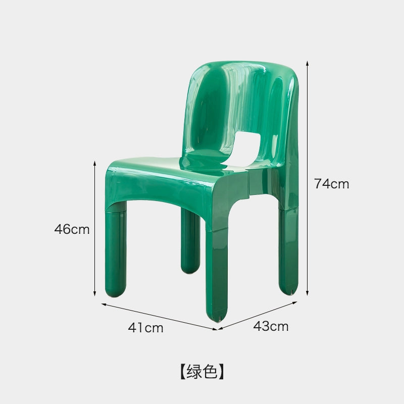 Mittelalterlicher Esszimmerstuhl aus Kunststoff, einfacher Designerstuhl aus Ins, kleine Wohnung, Heim, Freizeit, Rückenlehnenhocker 