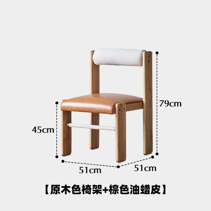 Softbag-Esszimmerstuhl, Home-Designer-Meisterstuhl, mittelalterlicher Schreibtischstuhl aus Massivholz, lässig, nordische Schlichtheit 