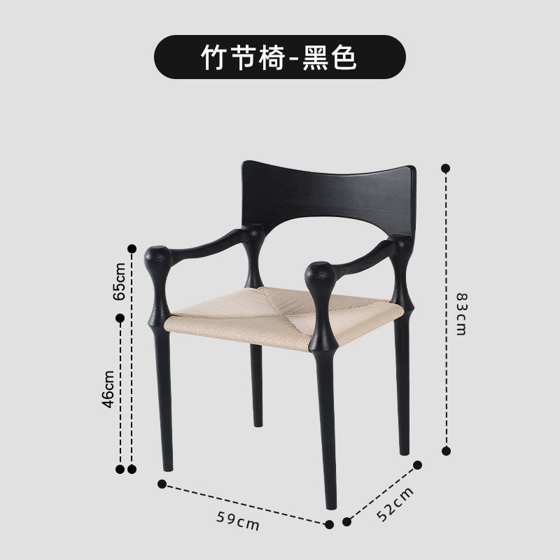 Französischer gewebter Esszimmerstuhl, mittelalterlicher Designer-Künstlerstuhl, kreativer Master-Stuhl mit Armlehne 