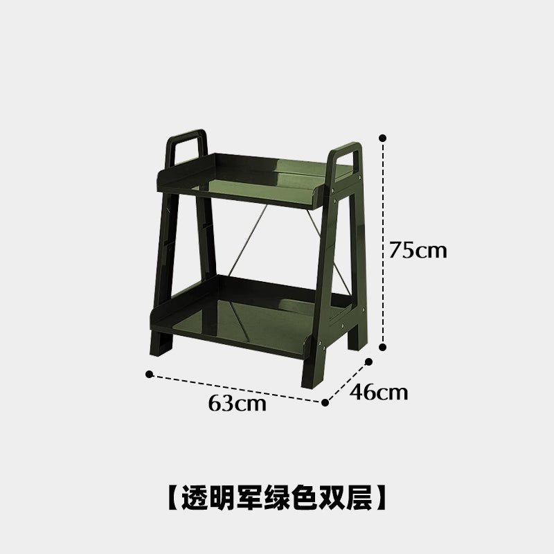 Mehrschichtiger Aufbewahrungsrand, Eckablage, herausnehmbarer Aufbewahrungskorb, nordischer Stil, Ins Popularins, transparenter Trolley 