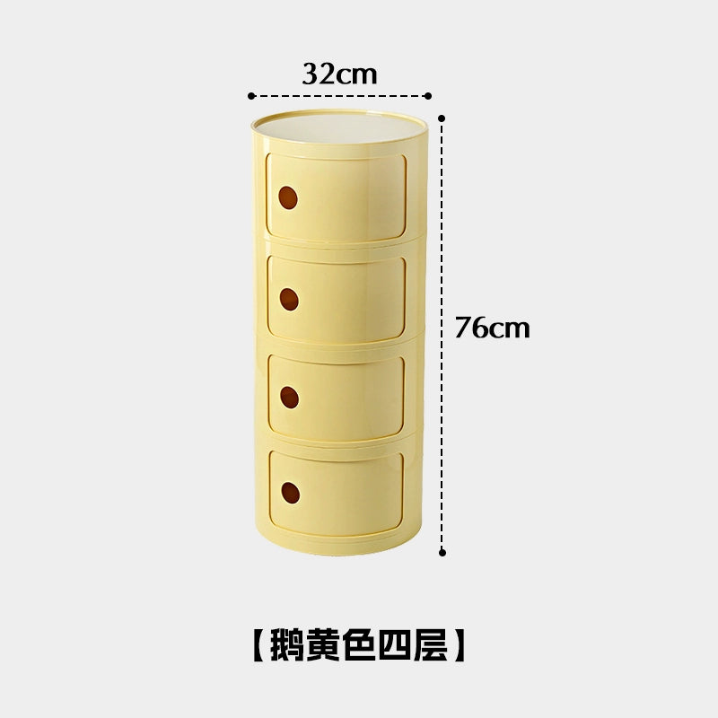 Nachttisch im nordischen Stil Kinderzimmer Kleiner runder Spind Haushaltswohnzimmer Umweltfreundlicher Kunststoffschrank Nachttisch 