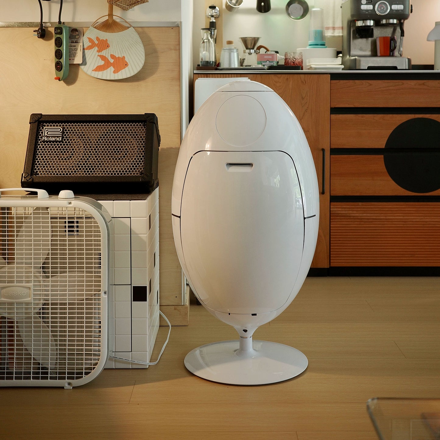 Dinosaurier-Eiersortier-Mülleimer mit Deckel, großes Fassungsvermögen, Küche, kreatives Bodenornament-Design, fortschrittlicher Sinn 