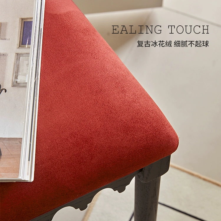 Mittelalterlicher Esszimmerstuhl, leichter Luxus-High-End-Designerstuhl aus Massivholz, französischer Retro-Café-Stuhl 